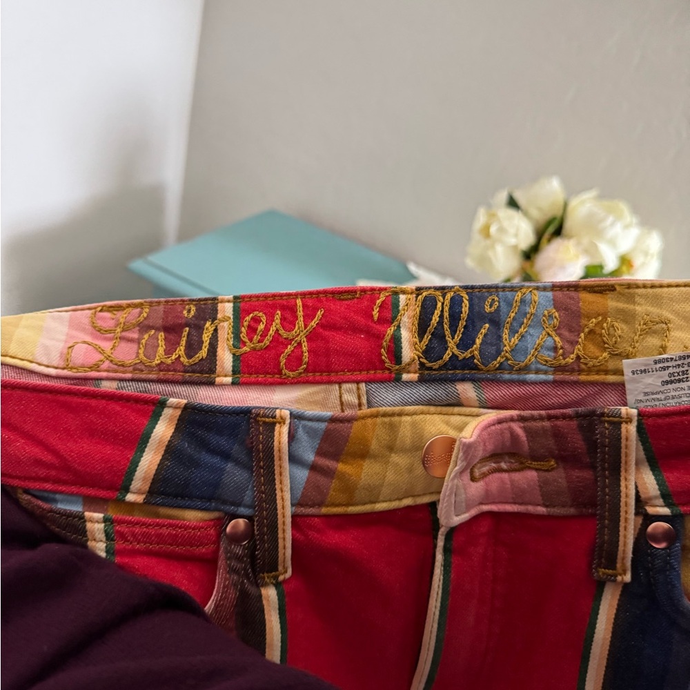 Lainey Wilson Wrangler Multicolor Striped Boot Cut Jeans - 28x30 - Picture 3 of 4